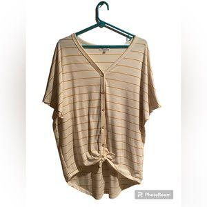 White Birch loose fitting button up shirt